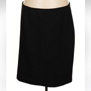 Ann Taylor LOFT Black Pull-on Pencil Skirt Black White Polka Dot Plus Size 22